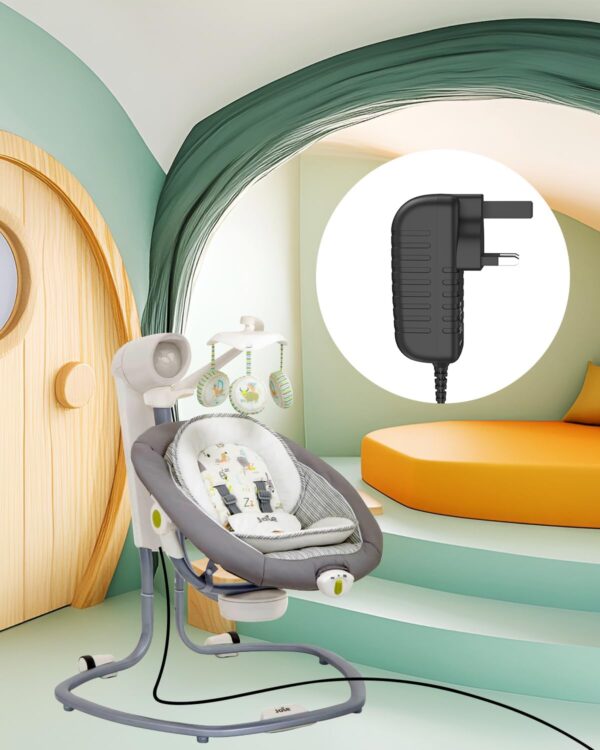 Sidlyrise AC/DC Adapter Charger Compatible with Joie Serina Swivel Swing Hip Hop Baby Soother Power - Image 5