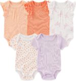 MAMIMAKA Newborn Baby Short Sleeve Bodysuits Cotton One-Piece Baby Boy Girl Clothes 5-Pack