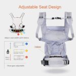 SONARIN Premium Breathable Baby Carrier with Storage Bag,Sunscreen Hood,Ergonomic,for Newborn to Toddler(0-48 Months),Head Support,Maximum Load 20kg,Front Facing Baby Carrier(Grey) - Image 4