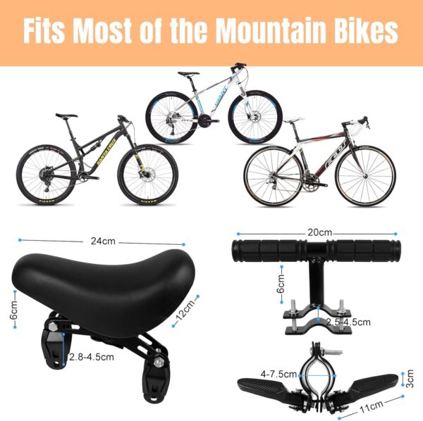 Honeyhouse Child Bike Seat | Child Safety Carrier Front Mount Baby Seat with Armrest and Foot Pedals | Adjustable Safety Seat for Kids Infant Toddler (UP to 41 kg) - Image 2