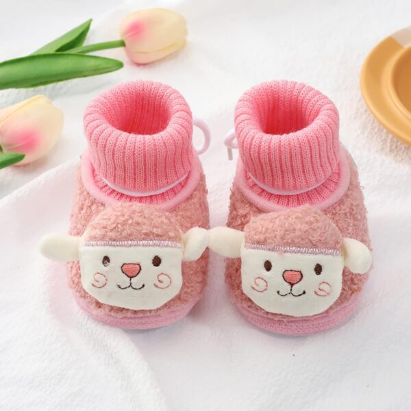 IQYU Soft lower baby shoes, baby boots, 0-18 months, first walking shoes, bowknot, children's socks, shoes, floor socks, baby socks, baby winter boots, boys, winter, baby shoes, girls, pink, 3 Months - Image 4