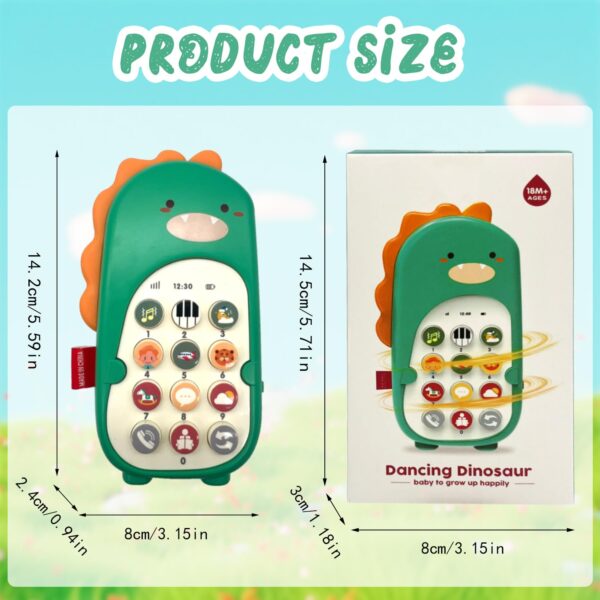 Baby Phone Toy,Baby Cell Phone Toy,Dinosaur Phone Toy,Pretend Phones Toys For Toddlers,Baby Cell Phone Toy With Early Education & Music,Musical Toy For Toddlers Kids,Baby Toy 1 Year Old - Image 2