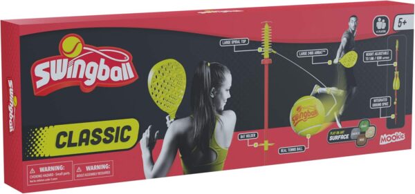 Swingball Classic Original | Red and Yellow | Outdoor Activities | Traditional Pole in the Ground Set | Real Tennis Ball and 2 Championship Bats | Suitable for Everyone 5 years+ - Image 7
