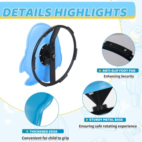 Sensory Spinning Chair, Autism Kids Sensory Swivel Toys, Sit and Spin Wobble Chair for Suitable for Boys and Girls with Autism and Adhd,Toddler Sensory Equipment (Penguin-Blue） - Image 4