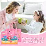 khlerox Busy Board Montessori Toy for Toddlers, Educational Learning Activity Sensory Board, Developing Sensory Toy for Fine Motor Skills, Travel Toy for Plane Car, Gift for Boys Girls (Pink) - Image 7