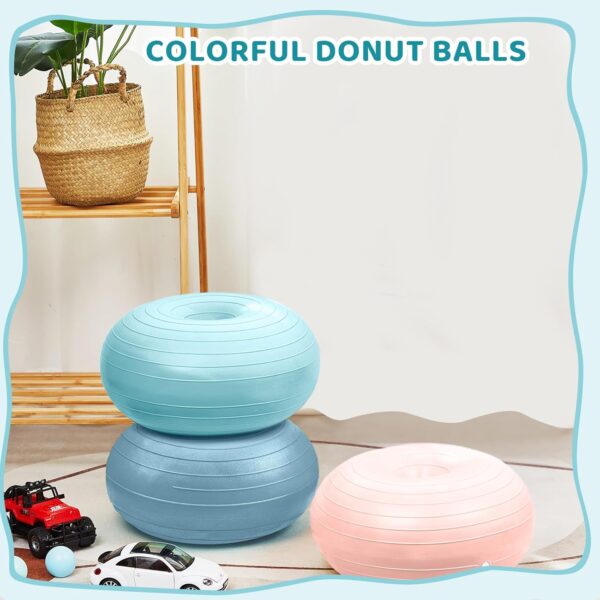 Lewtemi Flexible Seating for Classroom 16.8 Inch Inflatable Yoga Ball Chairs with Inflator Donut Exercise Ball Chair Cushion Seat for Kids Student Sensory Balance Home Office - Image 7