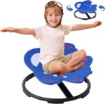 Sensory Chair Sit and Spin Autism Sensory Products Autism Spinning Chair for Kids Swivel Training Body Coordination (Blue)