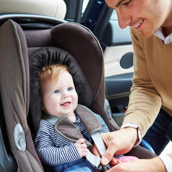 INFANZIA New 2-in-1 Head & Body Supports for Baby Newborn Infants - Extra Soft Car Seat Insert, Cushion Pads for Baby Bouncer, Strollers, Swing, 20x11.8 in, Black - Image 3