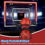 OSDUE Mini Basketball Hoop, Basketball Hoop for Kids, Indoor Basketball Hoop Toys with Net, 3 Balls, Air Pump, Electronic Scoreboard, for Door Bedroom Outdoor Mini Hoop Games Sport Toys Gifts-B - Image 6