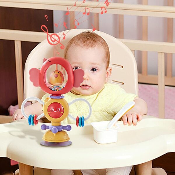Newborns Baby Toys Wrist Rattle - High Chair Suction Toy, Suction Base Cup Toy | Sensory Activity Center Developmental Toys with Early Development Baby Toys, Sensory Teether Baby Toys - Image 3