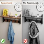 VITVITI Coat Rack Wall Mount with Shelf,Wood Entryway Coat Hanger with 5 Metal Hooks,Farmhouse Hat Coat Rack for Wall Living Room/Bathroom/Kitchen,Rustic Brwon - Image 5