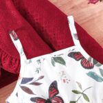 Similotey Baby Girl Dress Butterfly Print Sleeveless Dress and Coat 2Pcs Toddler Baby Girl Outfit Set - Image 3