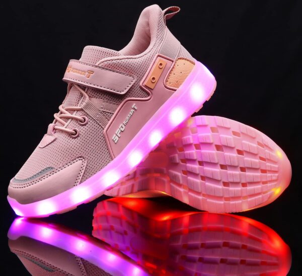 Nishiguang LED Light Up Shoes Kids Girls Boys Breathable Flashing Slip-On Sneakers (Toddler/Little Kid/Big Kid) - Image 5