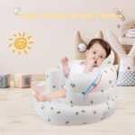 Inflatable Baby Seat for Babies 3 Months & Up, Baby Floor Seats for Sitting Up, Baby Seats for Infants, Blow Up Baby Chair with Built in Air Pump - Olive Flower - Image 5