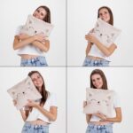 Ecrou cuddly pillow for children, fluffy decorative pillow with filling, children's pillow, decorative pillow for baby room, children's room decoration, birthday gift for women 35 x 35 cm (beige) - Image 4