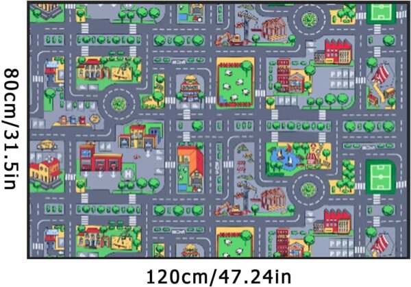 Nybhyjka Road Play Map City Car Vehicle Traffic Educational Learning & Fun Game Area Non Slip Boy & Girl Kids Rug Carpet Traffic Map Crawling Play Carpet Kids Baby Children Educational Road Traffic - Image 3
