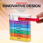 MEDca Weekly Pill Organizer, Four Times-a-Day, 1 Dispenser with Stackable AM/PM Compartments - Image 7