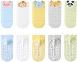 Silkglory 5 Pairs of Baby Non Slip Socks With Grippers,Baby Boys and Girls Anti Slip Socks,Socks for Toddlers,Cute Cotton Baby Socks With Little Animal Pattern