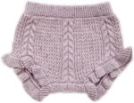 Aiihoo Toddler Cable Knit Bloomers Baby Girls Loose Harem Shorts Infant Ruffles Crochet Panties Underwear