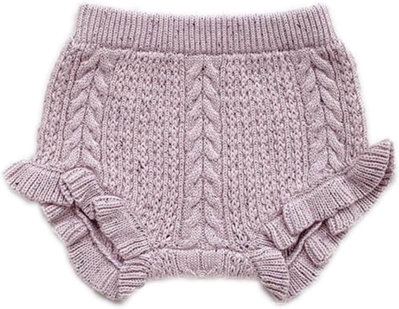 71Odz6eadzL._AC_SL1500_.jpg Aiihoo Toddler Cable Knit Bloomers Baby Girls Loose Harem Shorts Infant Ruffles Crochet Panties Underwear - Image 1