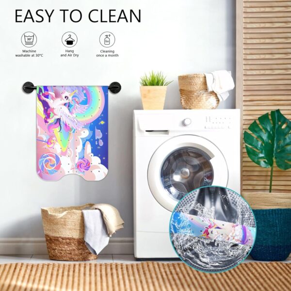 Baby Bath Mat for Tub Non Slip-40 X 16 Inch Extra Long Kids Bathtub Mat Non Slip, Upgrade Bath Tub Shower Mat Anti Slip with Suction Cups & Drain Holes for Bathroom, Machine Washable,Rainbow Unicorn - Image 5