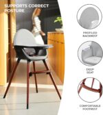 Kinderkraft Fini 2-in-1 High Chair, Baby Chair, Combination High Chair, Wooden Legs, Seat Belts, Footrest, Double Tray, from 6 Months to 5 Years, 5 Point Straps, Grey - Image 4