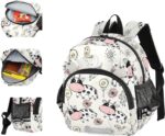 ISAOA Toddler Backpack with reins, Kids Anti-Lost Rucksack with Safety Harness,Doodle Cow with Flower Backpack for Boys and Girls Baby Preschool Mini Bag with Leash,S
