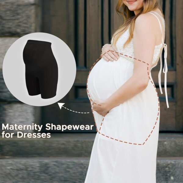 INNERSY Womens Maternity Shorts Over Bump High Waist Anti Chafing Pregnancy Shapewear for Under Dresses - Image 3