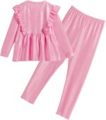 Gogokids Girl 2 Piece Outfits Children Long Sleeve Tops + Pants Set Clothes