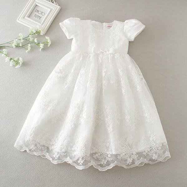 Leideur Baby Long Christening Gowns White Baptism Dress Special Occasion Dresses for Girls Birthday - Image 5