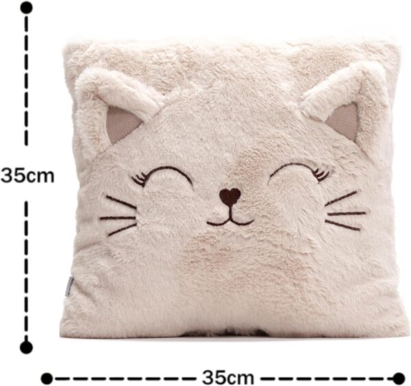 Ecrou cuddly pillow for children, fluffy decorative pillow with filling, children's pillow, decorative pillow for baby room, children's room decoration, birthday gift for women 35 x 35 cm (beige) - Image 3