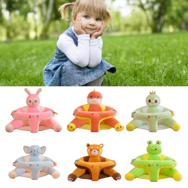 Wallfire Animal Shape Baby Floor Seat Cover, Super Soft Learn to Sit Support Sofa Cover, Baby Sitting Chair Cover with Non-Slip Bottom, Higher and Bigger Baby Lounger Cover for 3-36 Months - Image 7