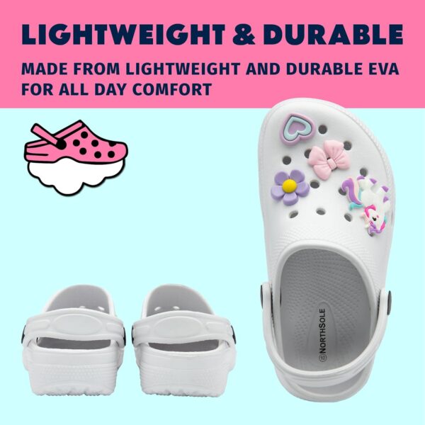 NorthSole Girls Clogs Childrens Sandals with Removable Charms Kids Beach Pool Shoes - Image 6