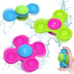 Guibola Suction Cup Spinners for Babies 3PCS Suction Toys with Silicone 10+ Months Fidget Spinning Sensory Toys Baby Bath Toys High Chair Suction Cups Travel Toys for Boy Girl（Classic-Star）