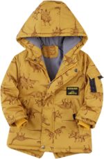 Baby Coats Kids Boys Girls Winter Thicken Coat Cartoon Dinosaur Prints Hooded Jacket Toddler Windproof Thick Warm Outwear Dance Clothes Girls