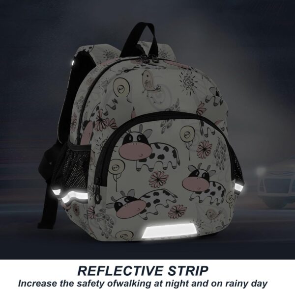 ISAOA Toddler Backpack with reins, Kids Anti-Lost Rucksack with Safety Harness,Doodle Cow with Flower Backpack for Boys and Girls Baby Preschool Mini Bag with Leash,S - Image 5
