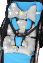 KAKIBLIN Baby Stroller Cushion, Infant Car Seat Insert Pillow for Stroller, Car Seat, Pram, Pushchair, Newborn Stroller Insert Cushion,Stroller Cushion Head Body Support, Infant Seat Pad (Star) - Image 2