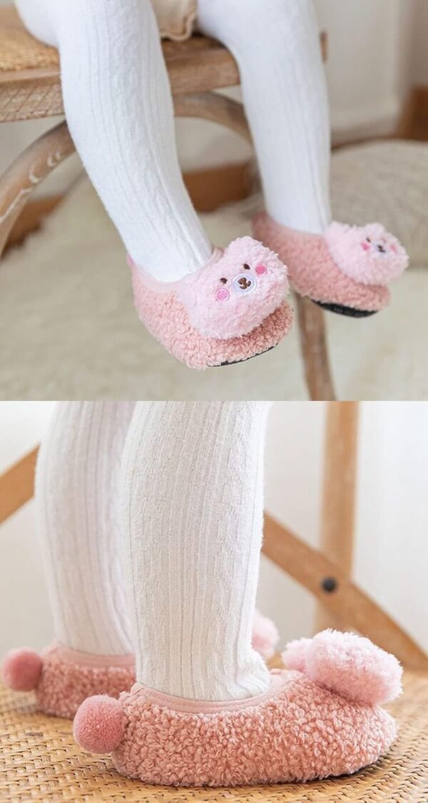 FedMois 3 Pairs Baby Boys Girls Non-Skid Indoor Fuzzy Slipper Shoes Socks Winter Warm - Image 2