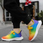 Hixingo Boys Trainers Kids Trainers Girls Trainers Rainbow Breathable Tennis Shoes Athletic Walking Shoes Lightweight Sneakers for 7-12 Years Little Kid/Big Kid - Image 3