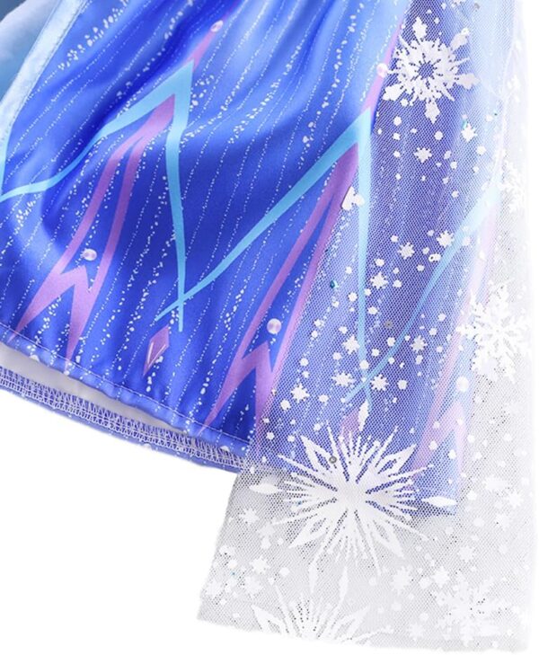 Lito Angels Ice Princess Snow Queen Costume Party Fancy Dress Up with Cape and Accessories for Baby and Kids Girls, Blue 267 - Image 4