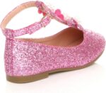AJVANI Girls Kids Childrens Flat T-BAR Glitter Wedding Bridesmaid Shoes Ballerinas Size - Image 4