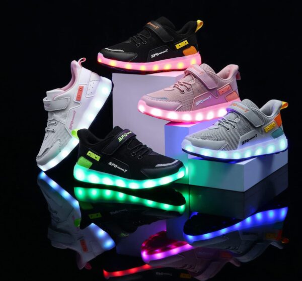 Nishiguang LED Light Up Shoes Kids Girls Boys Breathable Flashing Slip-On Sneakers (Toddler/Little Kid/Big Kid) - Image 6