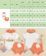 Dubute Newborn Infant Baby Girl Easter Outfit Short Sleeve Romper Bunny Shorts Bloomers with Headband Summer Set - Image 7