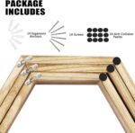 Hexagonal Floating Shelves Wall Mounted Set of 6 Wooden Hexagon Shelves Farmhouse Storage Honeycomb Wall Shelves Hexagon Hanging Shelves Rustic Geometric Wall Shelf for Nursery Bedroom Living Room - Image 7