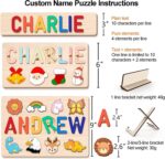 Personalised Name Puzzle-Wooden Puzzles for 1 Year Old-Baby Girl Toys with Animal Elements and Stand-1st Birthday Gifts (For Girls) - Image 5