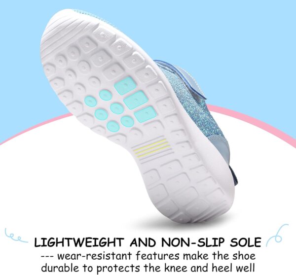 Girls Trainers Kids Athletic Shoes Toddlers Glitter Casual Lightweight Sneakers Sports Shoes Breathable Tennis Road Trail Running Shoes - Image 4
