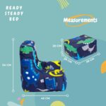 Ready Steady Bed Kids Bean Bag Chair With Footstool | Child Play Safe Soft Seat Playroom Sofa | Ergonomically Designed Toddler Armchair | Comfy Children Furniture (Dino Dark) - Image 3
