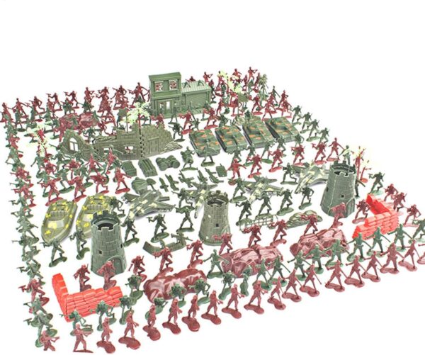 Milit-ary Set with Toy Soldiers, 290 Pieces Milit-ary Model Kits Figures, Milit-ary Soldier Playset, Army Men Action Figures with Battlefield Accessories, War Games Figures Adults Kids Pretend Toys - Image 9