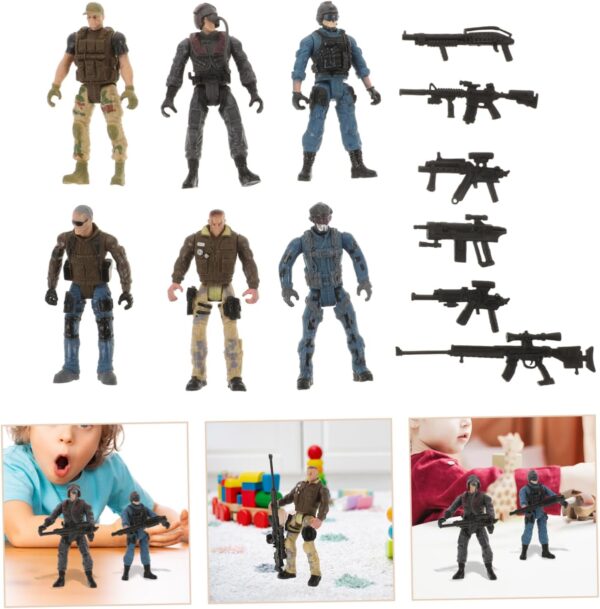 VICASKY 6pcs Soldier Model Tank Mini Play Figure Playsets Accessories Army Men Army for Boys Solider Boy Action Figures Army Soldier Boy Plastic - Image 9