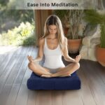 Millsilo 22 inch Floor Pillow, Large Floor Cushions, Square Floor Cushion Seating for Adults Kids, 4 Inch Thick Tufted Meditation Cushion for Yoga Living Room Tatami Floor, 22x22x4 Inch,Navy Blue - Image 5